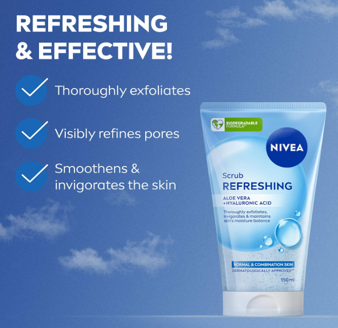 NIVEA Refreshing Face Scrub with Hyaluronic Acid 150ml